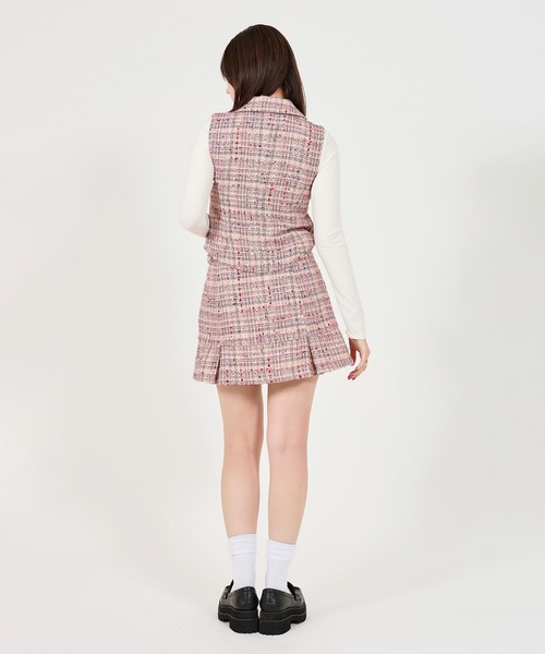 TINA：JOJUN（ティーナジョジュン）の「ファンシー ツイードベスト TINA：JOJUN（ベスト・レディース・ピンク/ネイビー・M）」の8枚目の写真