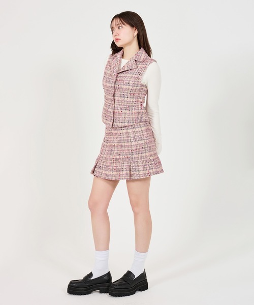 TINA：JOJUN（ティーナジョジュン）の「ファンシー ツイードベスト TINA：JOJUN（ベスト・レディース・ピンク/ネイビー・M）」の14枚目の写真