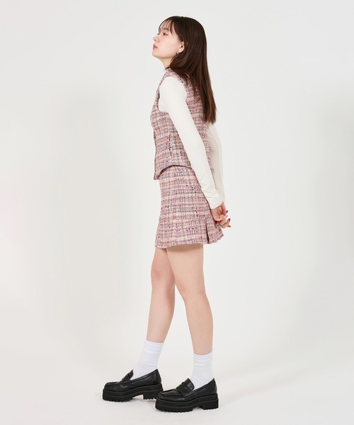 TINA：JOJUN（ティーナジョジュン）の「ファンシー ツイードベスト TINA：JOJUN（ベスト・レディース・ピンク/ネイビー・M）」の17枚目の写真