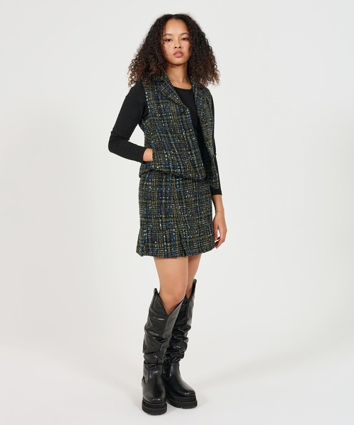 TINA：JOJUN（ティーナジョジュン）の「ファンシー ツイードベスト TINA：JOJUN（ベスト・レディース・ピンク/ネイビー・M）」の3枚目の写真