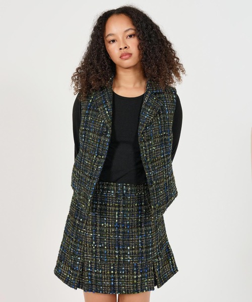 TINA：JOJUN（ティーナジョジュン）の「ファンシー ツイードベスト TINA：JOJUN（ベスト・レディース・ピンク/ネイビー・M）」の19枚目の写真