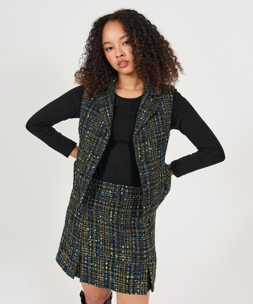 TINA：JOJUN（ティーナジョジュン）の「ファンシー ツイードベスト TINA：JOJUN（ベスト・レディース・ピンク/ネイビー・M）」の20枚目の写真