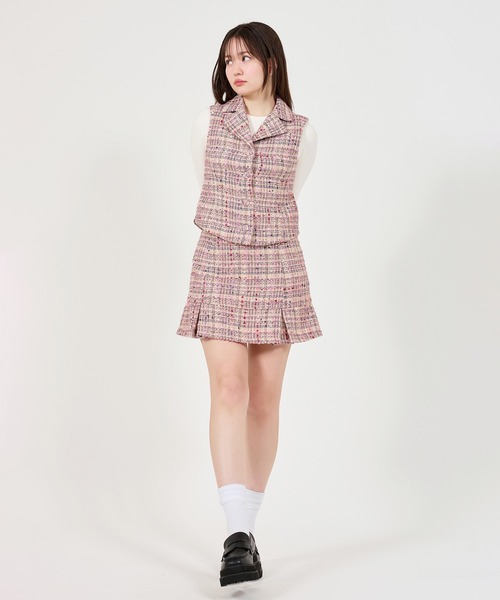 TINA：JOJUN（ティーナジョジュン）の「ファンシー ツイードベスト TINA：JOJUN（ベスト・レディース・ピンク/ネイビー・M）」の15枚目の写真