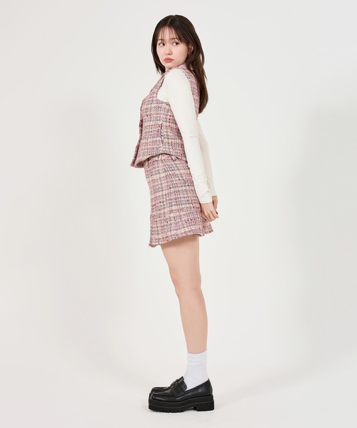 TINA：JOJUN（ティーナジョジュン）の「ファンシー ツイードベスト TINA：JOJUN（ベスト・レディース・ピンク/ネイビー・M）」の7枚目の写真