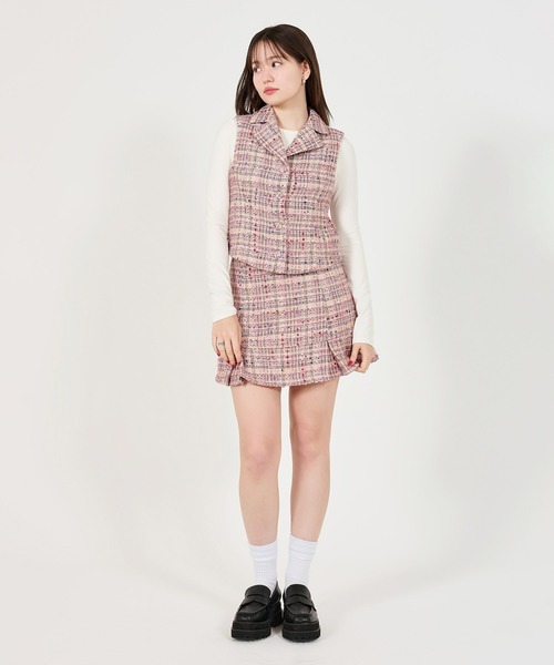 TINA：JOJUN（ティーナジョジュン）の「ファンシー ツイードベスト TINA：JOJUN（ベスト・レディース・ピンク/ネイビー・M）」の6枚目の写真