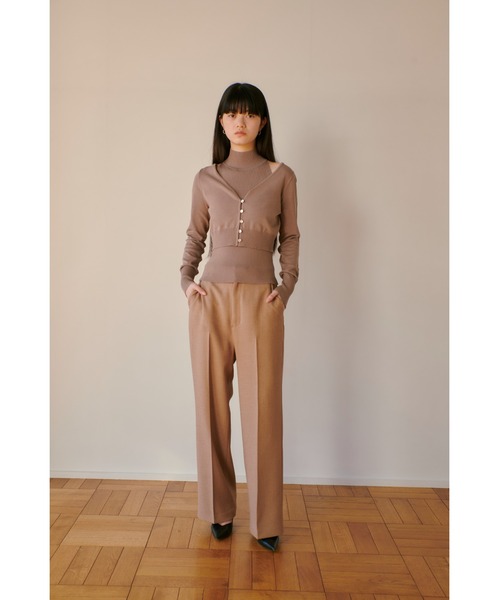 RANDEBOO（ランデブー）の「Tweed center press pants（スラックス・レディース・グレー/ブラウン・0/1）」の2枚目の写真