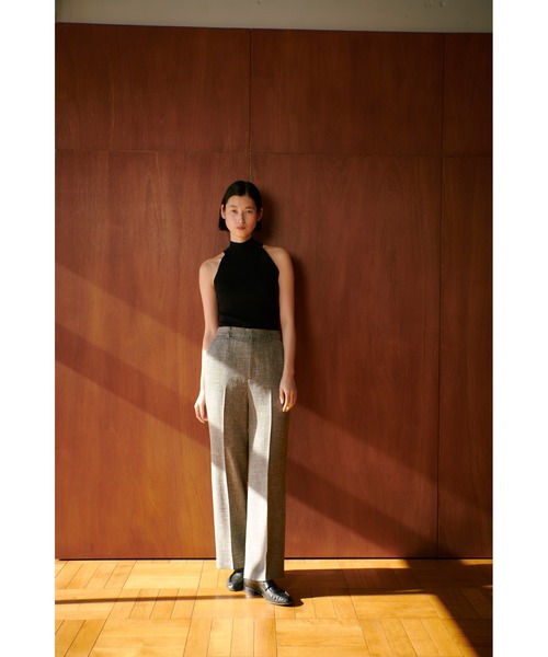 RANDEBOO（ランデブー）の「Tweed center press pants（スラックス・レディース・グレー/ブラウン・0/1）」の3枚目の写真
