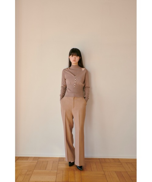 RANDEBOO（ランデブー）の「Tweed center press pants（スラックス・レディース・グレー/ブラウン・0/1）」の8枚目の写真