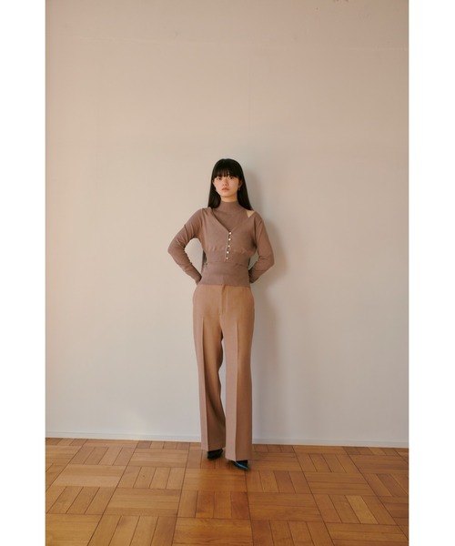 RANDEBOO（ランデブー）の「Tweed center press pants（スラックス・レディース・グレー/ブラウン・0/1）」の9枚目の写真