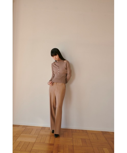RANDEBOO（ランデブー）の「Tweed center press pants（スラックス・レディース・グレー/ブラウン・0/1）」の14枚目の写真