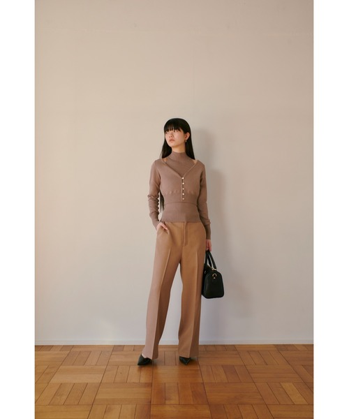RANDEBOO（ランデブー）の「Tweed center press pants（スラックス・レディース・グレー/ブラウン・0/1）」の16枚目の写真