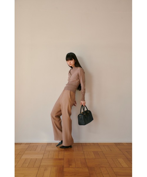 RANDEBOO（ランデブー）の「Tweed center press pants（スラックス・レディース・グレー/ブラウン・0/1）」の18枚目の写真