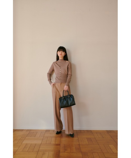RANDEBOO（ランデブー）の「Tweed center press pants（スラックス・レディース・グレー/ブラウン・0/1）」の20枚目の写真
