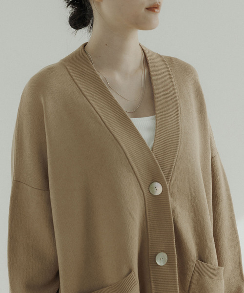 CE'E_SE'E（シーシー）の「オーバーサイズ Vネックカーディガン（カーディガン/ボレロ・レディース・ベージュ/ブラック・FREE）」の18枚目の写真