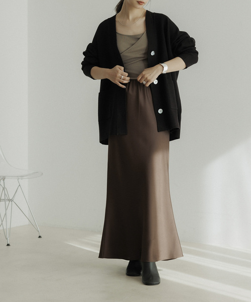 CE'E_SE'E（シーシー）の「オーバーサイズ Vネックカーディガン（カーディガン/ボレロ・レディース・ベージュ/ブラック・FREE）」の5枚目の写真