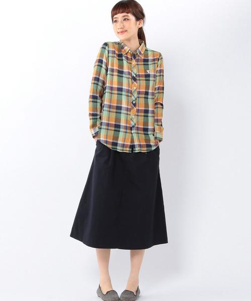 coen（コーエン）の「ダブルガーゼビッグチェックシャツ（シャツ/ブラウス・レディース・ターコイズブルー/オレンジ/ピンク・LARGE/SMALL/MEDIUM）」の11枚目の写真