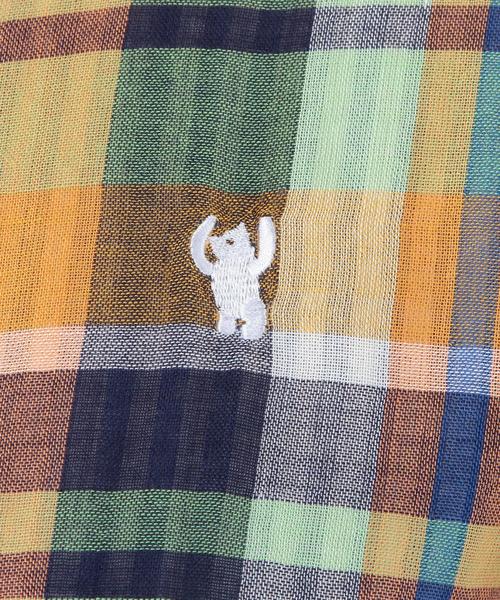 coen（コーエン）の「ダブルガーゼビッグチェックシャツ（シャツ/ブラウス・レディース・ターコイズブルー/オレンジ/ピンク・LARGE/SMALL/MEDIUM）」の16枚目の写真