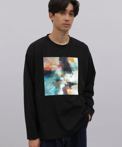 LAKOLE（ラコレ）の「ペイントグラフィック長袖T / 107479（Tシャツ/カットソー・メンズ・ホワイト/ブラック/サンドグレー/ピンク・MEDIUM/LARGE）」の3枚目の写真