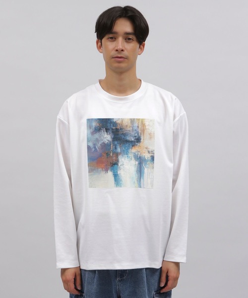 LAKOLE（ラコレ）の「ペイントグラフィック長袖T / 107479（Tシャツ/カットソー・メンズ・ホワイト/ブラック/サンドグレー/ピンク・MEDIUM/LARGE）」の10枚目の写真