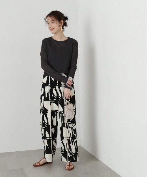 N.（N. Natural Beauty Basic）（エヌエヌナチュラルビューティーベーシック）の「◆スラブシアーロンＴ（Tシャツ/カットソー・レディース・ライトグリーン/チャコールグレー/オフホワイト・MEDIUM）」の22枚目の写真