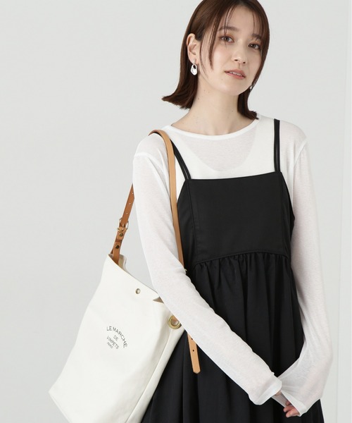 N.（N. Natural Beauty Basic）（エヌエヌナチュラルビューティーベーシック）の「◆スラブシアーロンＴ（Tシャツ/カットソー・レディース・ライトグリーン/チャコールグレー/オフホワイト・MEDIUM）」の11枚目の写真