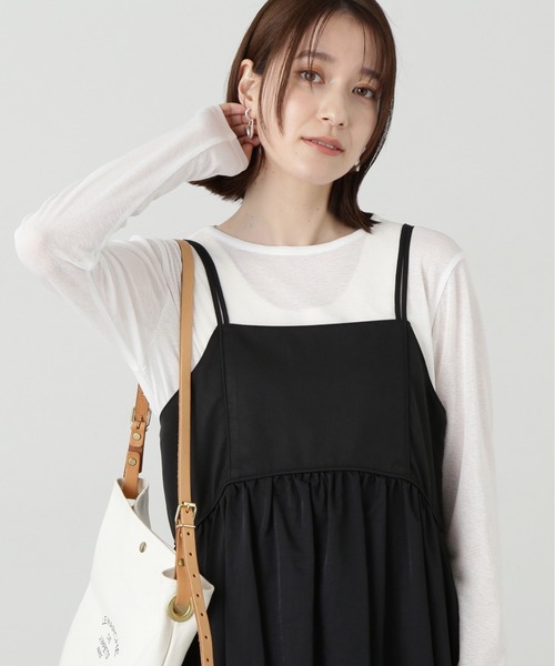 N.（N. Natural Beauty Basic）（エヌエヌナチュラルビューティーベーシック）の「◆スラブシアーロンＴ（Tシャツ/カットソー・レディース・ライトグリーン/チャコールグレー/オフホワイト・MEDIUM）」の15枚目の写真