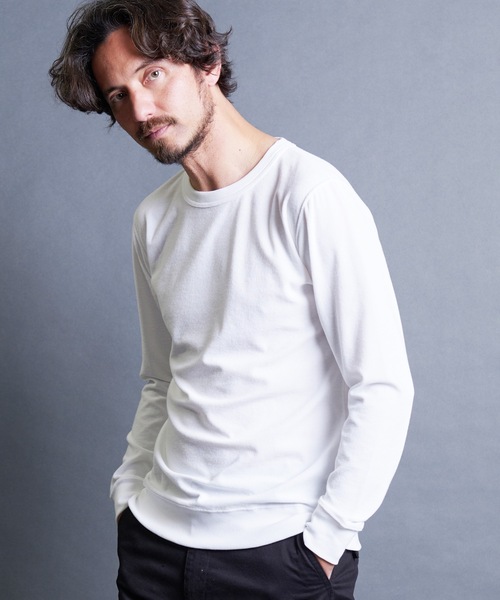 Magine(マージン)の「MICRO PILE P/O KNITSAW L/S:マイクロパイル プルオーバーニットソー ロングスリーブ 24SS(スウェット・メンズ・ホワイト/ブラック/チャコールグレー/ネイビー・44/48/46)」の2枚目の写真