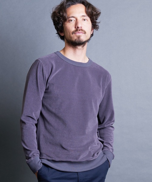 Magine(マージン)の「MICRO PILE P/O KNITSAW L/S:マイクロパイル プルオーバーニットソー ロングスリーブ 24SS(スウェット・メンズ・ホワイト/ブラック/チャコールグレー/ネイビー・44/48/46)」の3枚目の写真