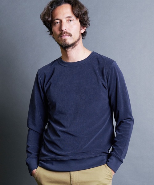 Magine(マージン)の「MICRO PILE P/O KNITSAW L/S:マイクロパイル プルオーバーニットソー ロングスリーブ 24SS(スウェット・メンズ・ホワイト/ブラック/チャコールグレー/ネイビー・44/48/46)」の20枚目の写真