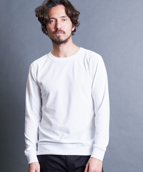 Magine(マージン)の「MICRO PILE P/O KNITSAW L/S:マイクロパイル プルオーバーニットソー ロングスリーブ 24SS(スウェット・メンズ・ホワイト/ブラック/チャコールグレー/ネイビー・44/48/46)」の5枚目の写真