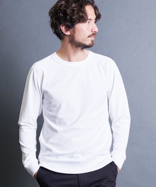 Magine(マージン)の「MICRO PILE P/O KNITSAW L/S:マイクロパイル プルオーバーニットソー ロングスリーブ 24SS(スウェット・メンズ・ホワイト/ブラック/チャコールグレー/ネイビー・44/48/46)」の7枚目の写真