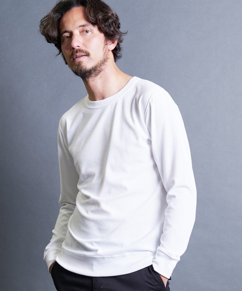 Magine(マージン)の「MICRO PILE P/O KNITSAW L/S:マイクロパイル プルオーバーニットソー ロングスリーブ 24SS(スウェット・メンズ・ホワイト/ブラック/チャコールグレー/ネイビー・44/48/46)」の8枚目の写真