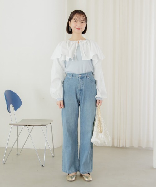 flower(フラワー)の「レイヤードカラーブラウス(シャツ/ブラウス・レディース・ホワイト・FREE)」の6枚目の写真