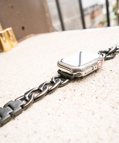 zandy（ズィーアンドワイ）の「zandy ズィーアンドワイ/ Apple Watch ケース＆ベルトセット マットタイプ【メッキハードフルケース】アップルウォッチカバー& チェーンバンド /// set5（デジタル腕時計・メンズ・シルバー×ゴールド/ピンクゴールド/ブラック×シルバー/ブラック×ゴールド/ブラック×ブラック/シルバー/ピンク系その他/ブラック×ピンク/ゴールド系その他/ゴールド系その他2・S/M）」の3枚目の写真