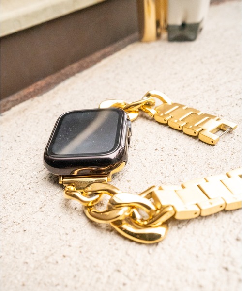 zandy（ズィーアンドワイ）の「zandy ズィーアンドワイ/ Apple Watch ケース＆ベルトセット マットタイプ【メッキハードフルケース】アップルウォッチカバー& チェーンバンド /// set5（デジタル腕時計・メンズ・シルバー×ゴールド/ピンクゴールド/ブラック×シルバー/ブラック×ゴールド/ブラック×ブラック/シルバー/ピンク系その他/ブラック×ピンク/ゴールド系その他/ゴールド系その他2・S/M）」の4枚目の写真