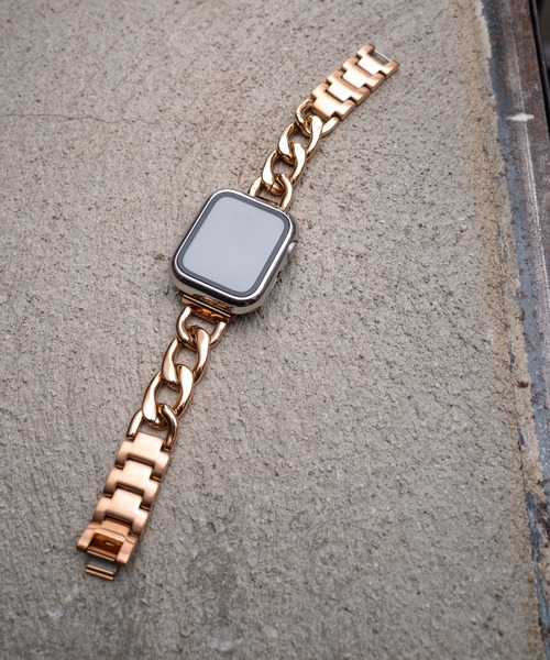 zandy（ズィーアンドワイ）の「zandy ズィーアンドワイ/ Apple Watch ケース＆ベルトセット マットタイプ【メッキハードフルケース】アップルウォッチカバー& チェーンバンド /// set5（デジタル腕時計・メンズ・シルバー×ゴールド/ピンクゴールド/ブラック×シルバー/ブラック×ゴールド/ブラック×ブラック/シルバー/ピンク系その他/ブラック×ピンク/ゴールド系その他/ゴールド系その他2・S/M）」の8枚目の写真