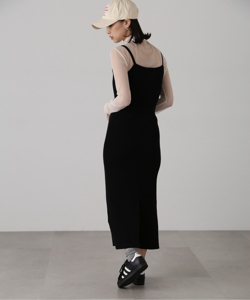 FREE'S MART（フリーズマート）の「［セットアップ対応］Iラインリブニットワンピース（ワンピース・レディース・ベージュ/ライトグリーン/ブラック・FREE）」の8枚目の写真