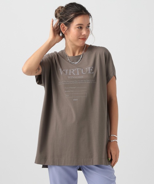 BAYFLOW(ベイフロー)の「アソートBIGロゴT(Tシャツ/カットソー・レディース・モカ/ブラック/オリーブ/オフホワイト・SMALL/MEDIUM)」の1枚目の写真
