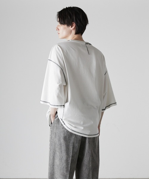 hug o war VINTAGE CHIC オーバーサイズTシャツ グレー Tシャツ メンズ USAコットンオーバーサイズTシャツ[品番