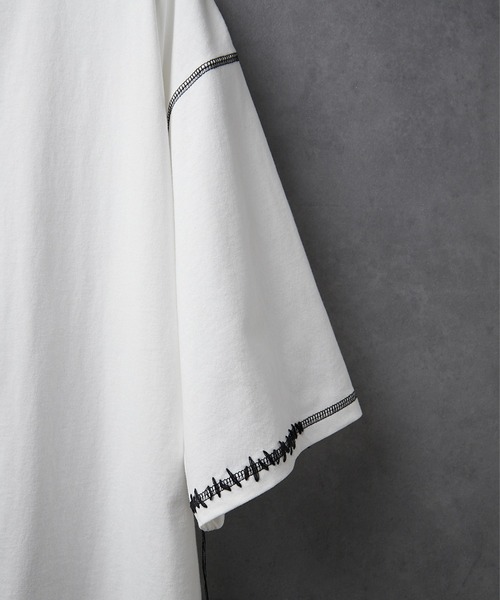 CIASENSE(シアセンス)の「Hand-stitched oversized T-shirt/ハンドステッチ オーバーサイズTシャツ(Tシャツ/カットソー・メンズ・チャコールグレー/ホワイト/ブラック・S/M/L)」の14枚目の写真