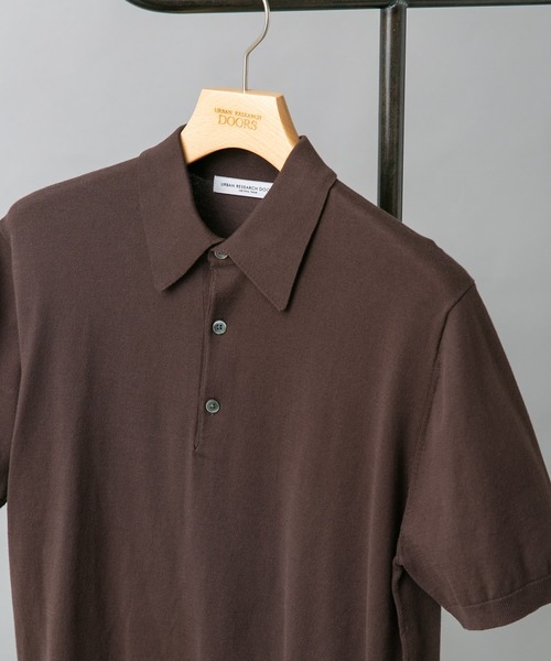 URBAN RESEARCH DOORS(アーバンリサーチドアーズ)の「『UR TECH ひやサラクール』LIFE STYLE TAILOR ニットポロシャツ(ポロシャツ・メンズ・ブラウン/ブラック/グレー系その他/アイボリー・LARGE/MEDIUM)」の1枚目の写真