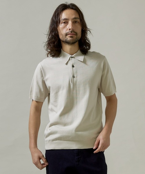 URBAN RESEARCH DOORS(アーバンリサーチドアーズ)の「『UR TECH ひやサラクール』LIFE STYLE TAILOR ニットポロシャツ(ポロシャツ・メンズ・ブラウン/ブラック/グレー系その他/アイボリー・LARGE/MEDIUM)」の11枚目の写真