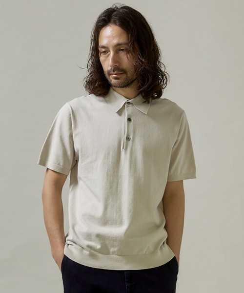 URBAN RESEARCH DOORS(アーバンリサーチドアーズ)の「『UR TECH ひやサラクール』LIFE STYLE TAILOR ニットポロシャツ(ポロシャツ・メンズ・ブラウン/ブラック/グレー系その他/アイボリー・LARGE/MEDIUM)」の10枚目の写真