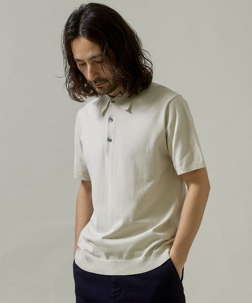 URBAN RESEARCH DOORS(アーバンリサーチドアーズ)の「『UR TECH ひやサラクール』LIFE STYLE TAILOR ニットポロシャツ(ポロシャツ・メンズ・ブラウン/ブラック/グレー系その他/アイボリー・LARGE/MEDIUM)」の9枚目の写真