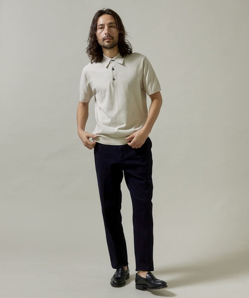 URBAN RESEARCH DOORS(アーバンリサーチドアーズ)の「『UR TECH ひやサラクール』LIFE STYLE TAILOR ニットポロシャツ(ポロシャツ・メンズ・ブラウン/ブラック/グレー系その他/アイボリー・LARGE/MEDIUM)」の8枚目の写真