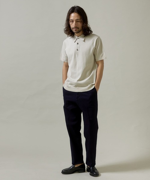 URBAN RESEARCH DOORS(アーバンリサーチドアーズ)の「『UR TECH ひやサラクール』LIFE STYLE TAILOR ニットポロシャツ(ポロシャツ・メンズ・ブラウン/ブラック/グレー系その他/アイボリー・LARGE/MEDIUM)」の7枚目の写真