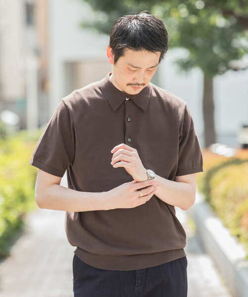 URBAN RESEARCH DOORS(アーバンリサーチドアーズ)の「『UR TECH ひやサラクール』LIFE STYLE TAILOR ニットポロシャツ(ポロシャツ・メンズ・ブラウン/ブラック/グレー系その他/アイボリー・LARGE/MEDIUM)」の21枚目の写真