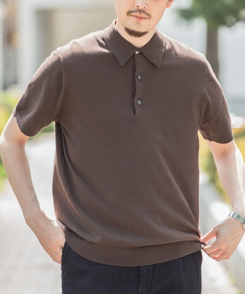URBAN RESEARCH DOORS(アーバンリサーチドアーズ)の「『UR TECH ひやサラクール』LIFE STYLE TAILOR ニットポロシャツ(ポロシャツ・メンズ・ブラウン/ブラック/グレー系その他/アイボリー・LARGE/MEDIUM)」の20枚目の写真