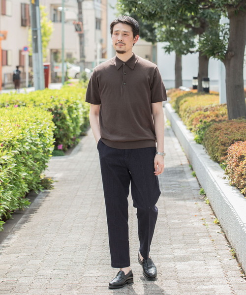 URBAN RESEARCH DOORS(アーバンリサーチドアーズ)の「『UR TECH ひやサラクール』LIFE STYLE TAILOR ニットポロシャツ(ポロシャツ・メンズ・ブラウン/ブラック/グレー系その他/アイボリー・LARGE/MEDIUM)」の19枚目の写真