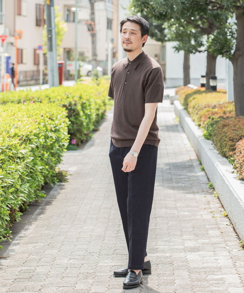 URBAN RESEARCH DOORS(アーバンリサーチドアーズ)の「『UR TECH ひやサラクール』LIFE STYLE TAILOR ニットポロシャツ(ポロシャツ・メンズ・ブラウン/ブラック/グレー系その他/アイボリー・LARGE/MEDIUM)」の18枚目の写真